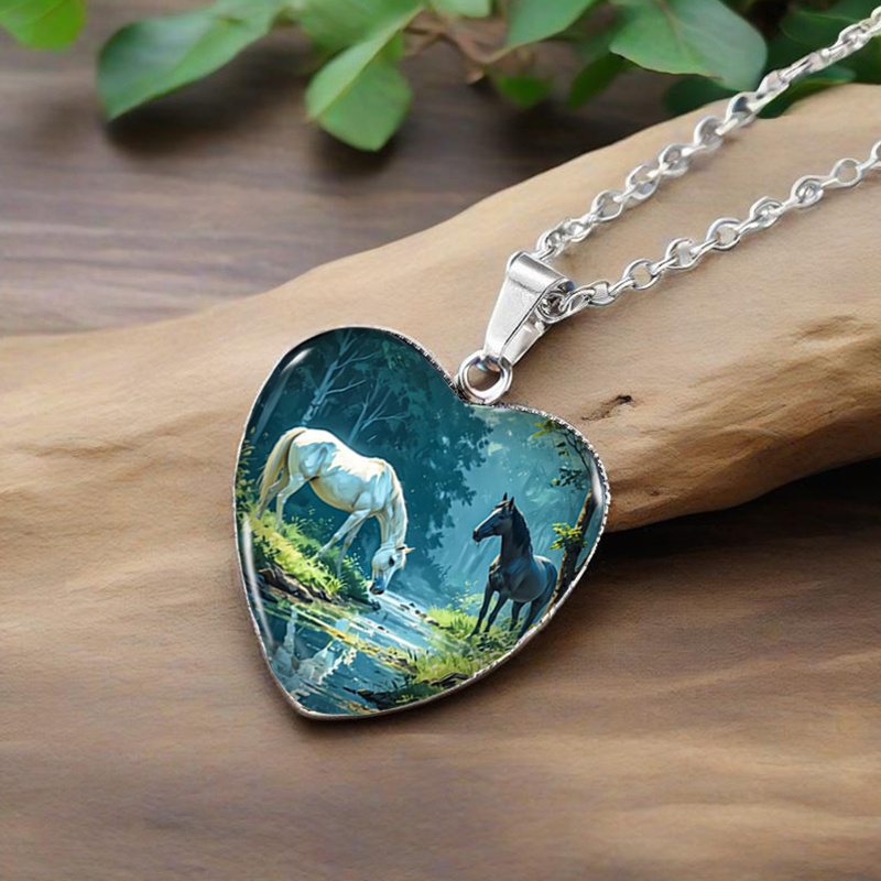 1 Handmade Glass Pendant Necklace Drinking Water By Design For Men