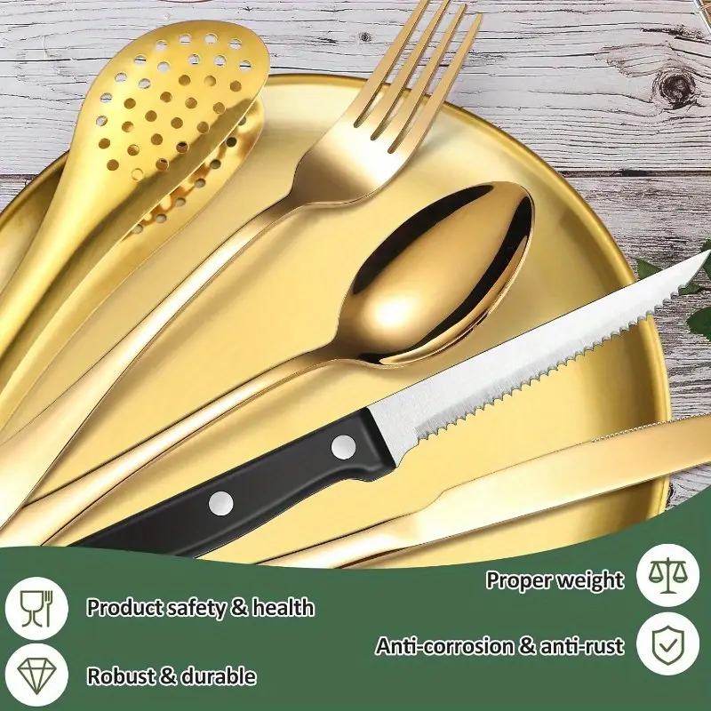camping silverware kit cutlery organizer utensil picnic set stainless steel plate spoon clip and serrated knife wine opener fork napkin hiking camp kitchen bbqs non food contact Product details 2