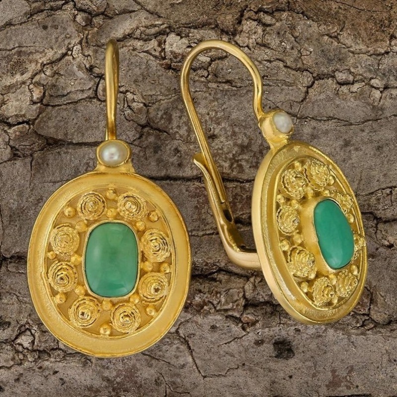 Vintage Copper Hand Carved Textured Earrings