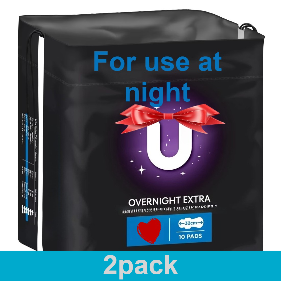 10 Pack Extra Overnight Pads with Wings - 2 Packs (5 Each) | Super Soft, Leak-Proof & Elastic Wings | Heavy Flow & Nighttime Protection | 24H Comfort, High Flow Capacity | Pregnancy-Friendly, Light Safe | Feminine Sanitary Napkins for Women - Image 2