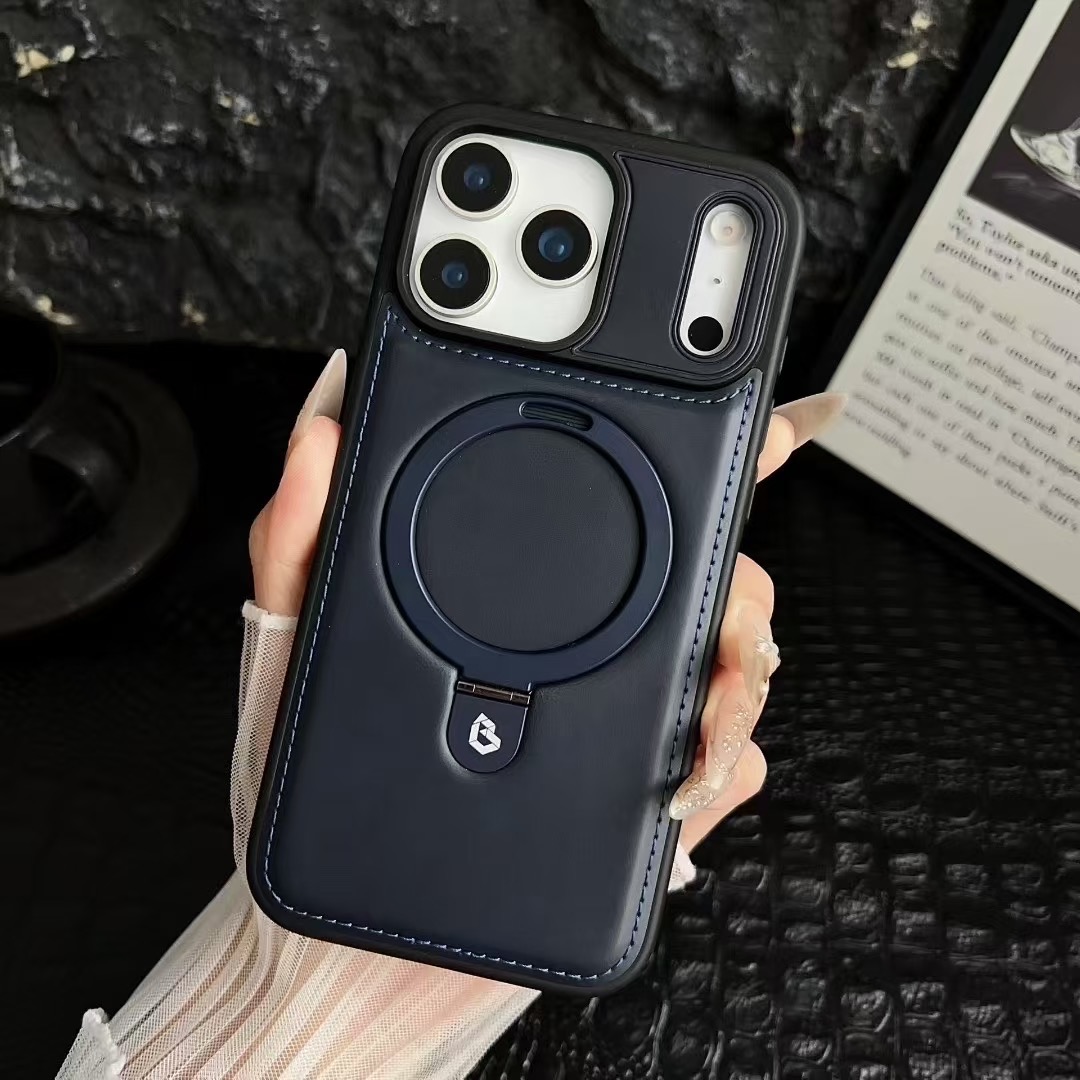 TEMU Phone Case: Suitable For 17 Pro Max Phone Case, 17 Magnetic Ring Stand, 17 Pro Synthetic Leather- Cover