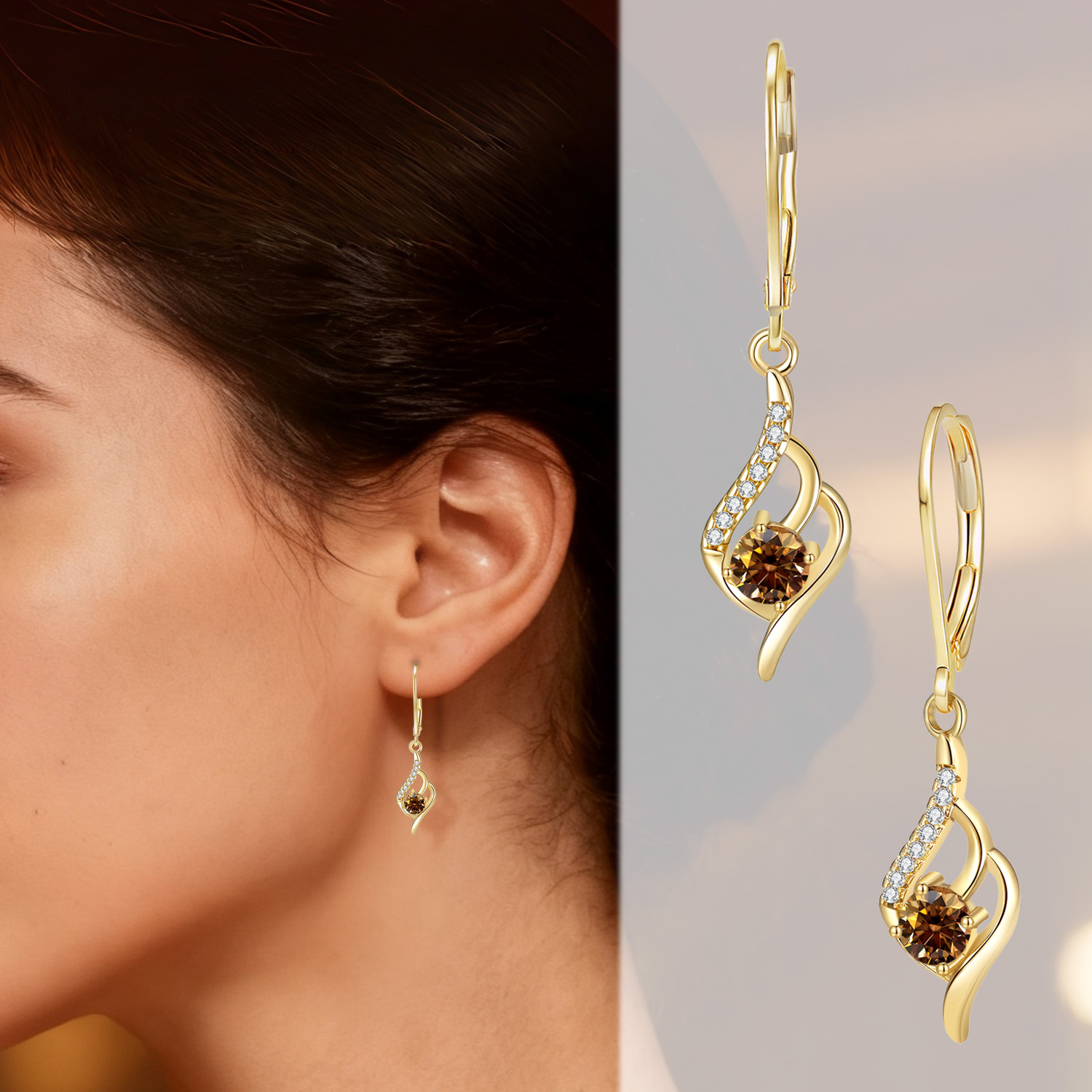 Minimalist 1-Carat Moissanite French Earrings for Women