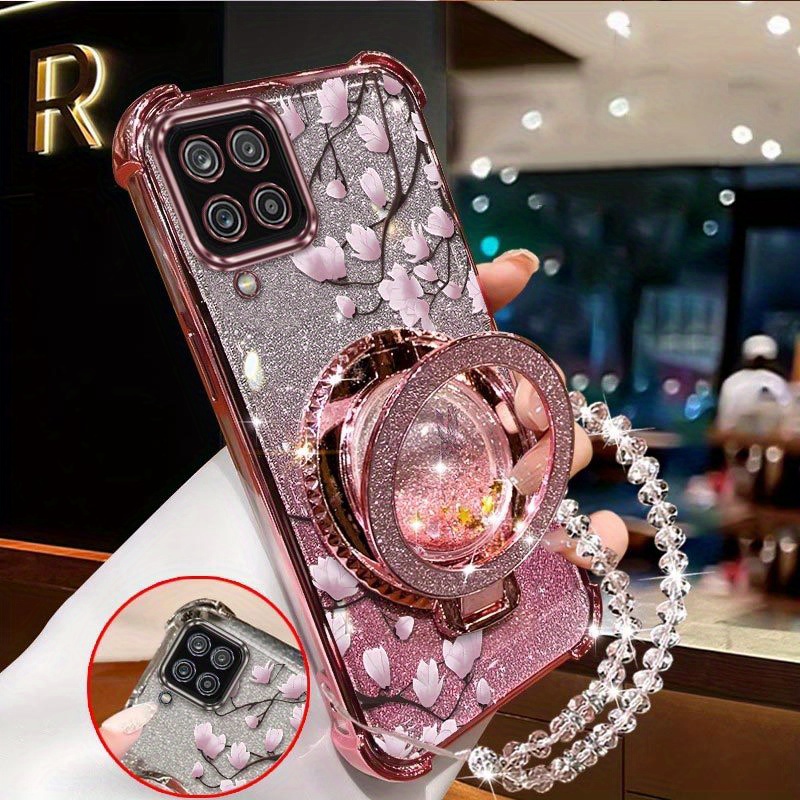 TEMU Custodia per telefono: A12 di con staffe circolari e cordini con perline trasparenti, design confortevole al tatto, protezione elegante, adatta