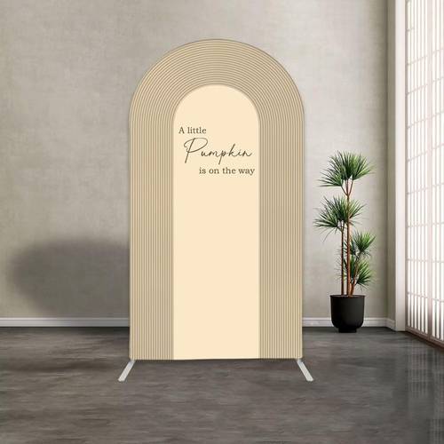 2d flat 2d flat arch backdrop set 1pc 2d flat a little pumpkin the way arch backdrop cover beige ripple arch spandex covers for birthday shower halloween party decoration mothers day gifts