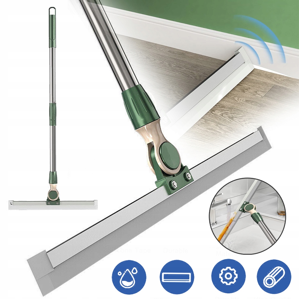 Broom For Sweeping Corners On Surfaces - A Squeegee Designed To Remove Pet Hair , Pool, And Concrete Areas