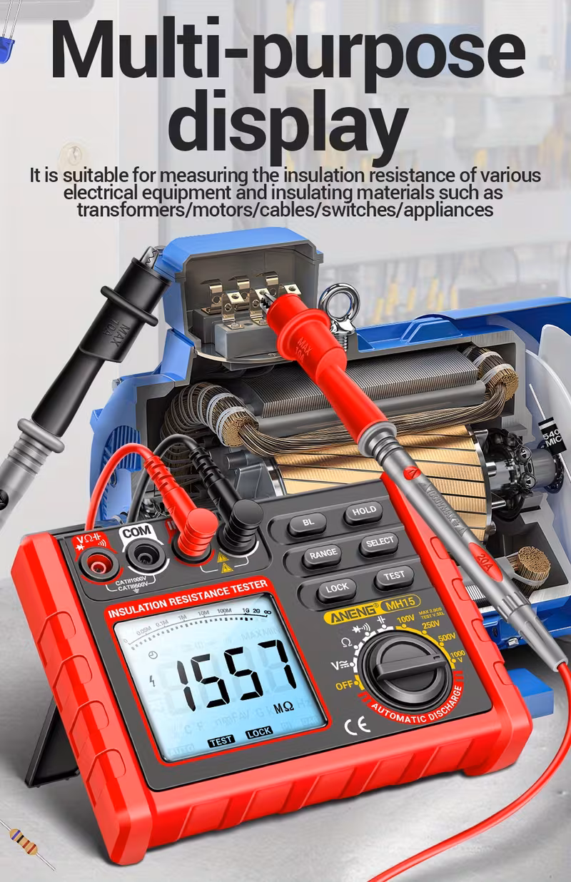 mh15 digital ohm meter insulation meter 6000 counter tester tester megohm meter high voltage tool no battery Product details 5