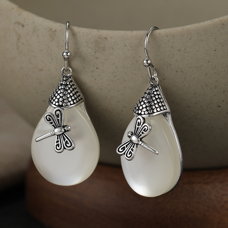 Literary Vintage Dragonfly Dangle Earrings for Women
