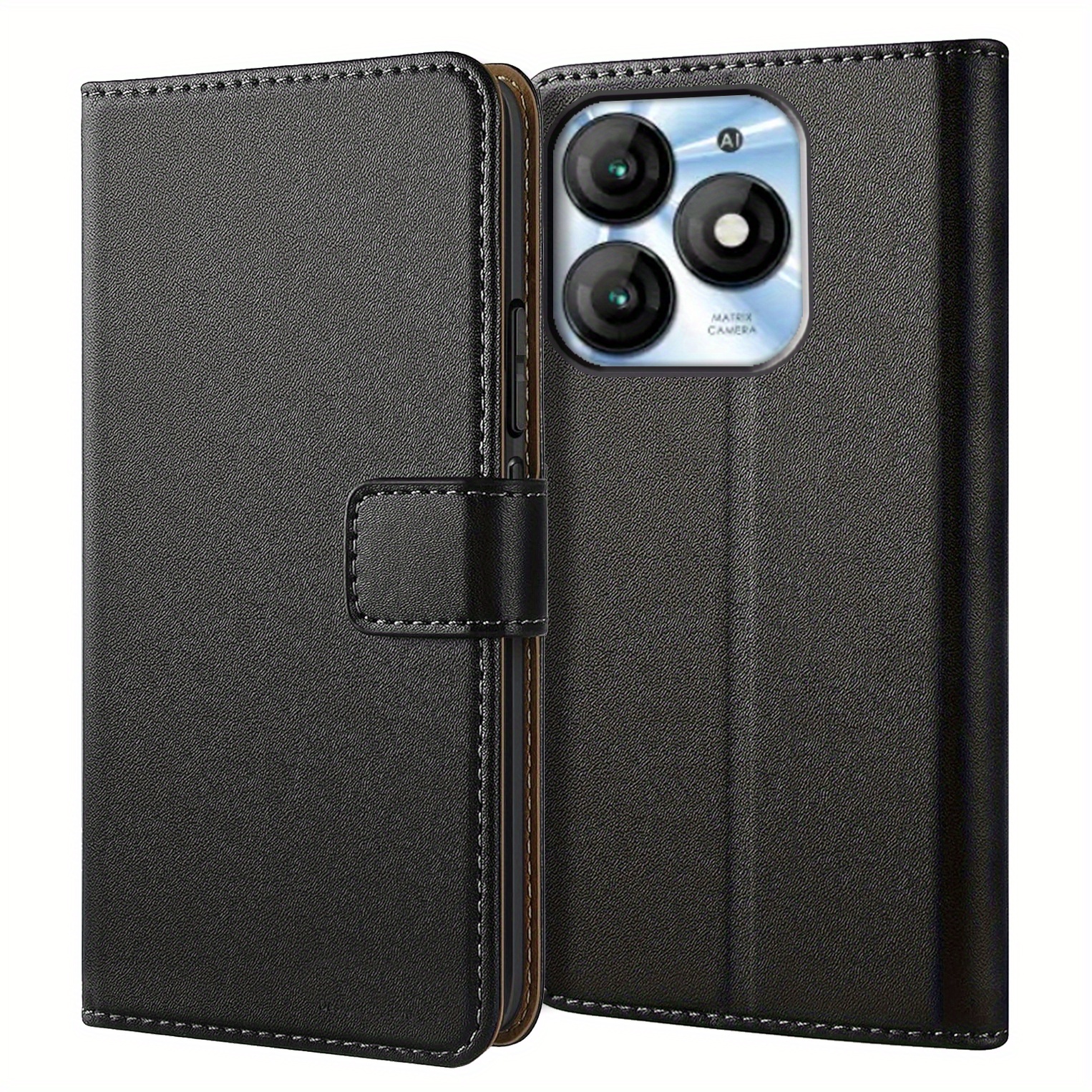 TEMU Phone Case: Case For A70 Wallet Case Flip Case With Card Holder Magnetic Closure Kickstand Black Faux Leather Protective Phone Case Cover