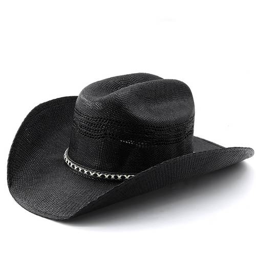 cross border cut out large brimmed panama straw hat hand retro straw western cowboy hat british hat