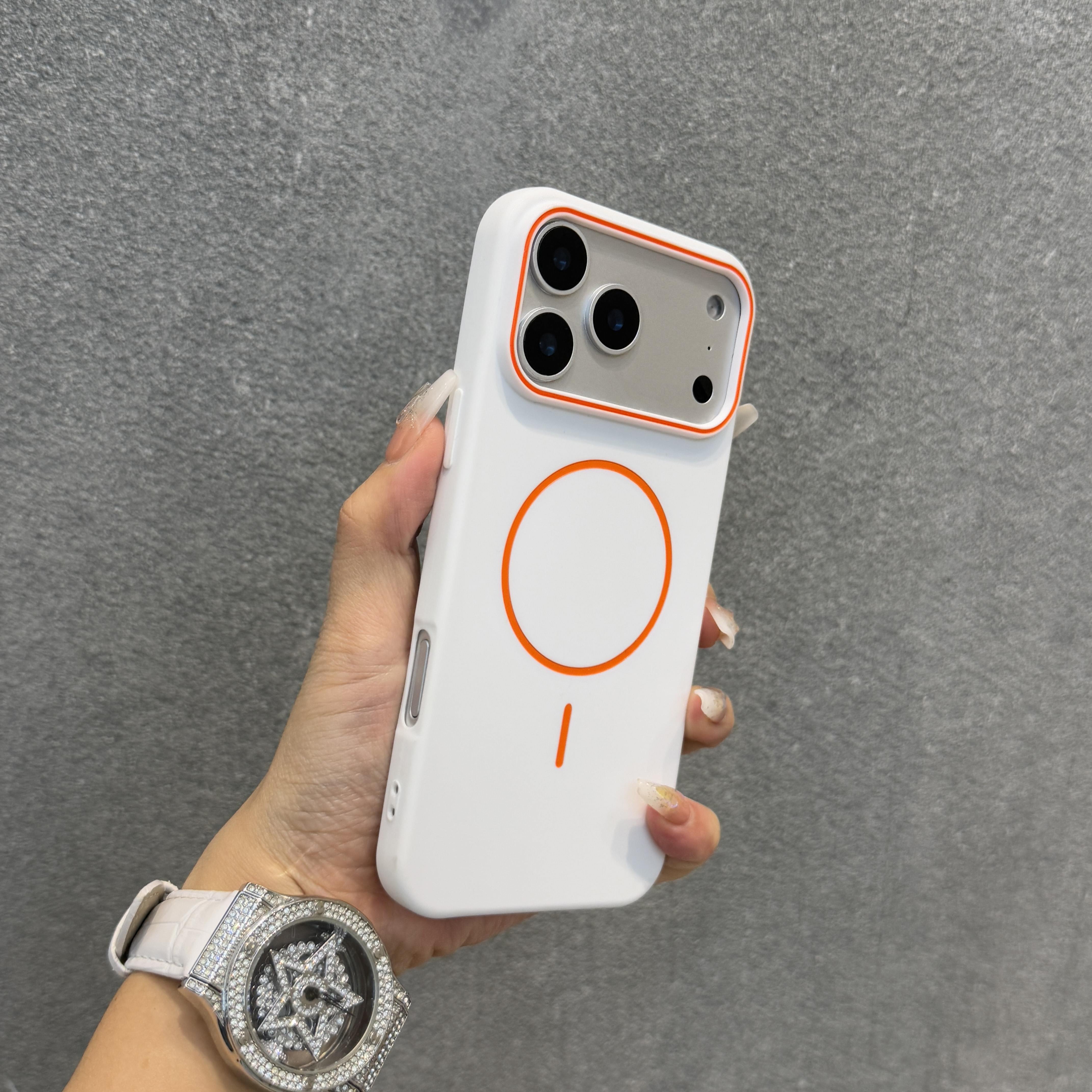 E-shop Handyhülle - Handyhülle: Ultradünne Color-Blocking Handyhülle, geeignet für iPhone 17 16 15 14 13 Pro Max 17Pro 17Promax Magnetisches kabelloses