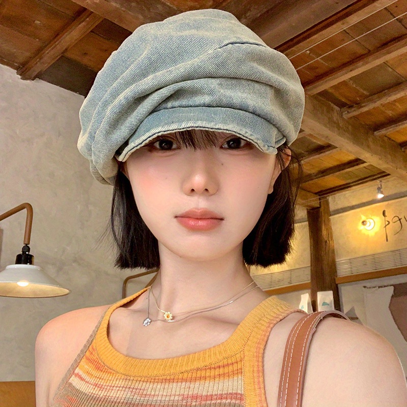 japanese inspired artistic washed beret hat women fit Temu