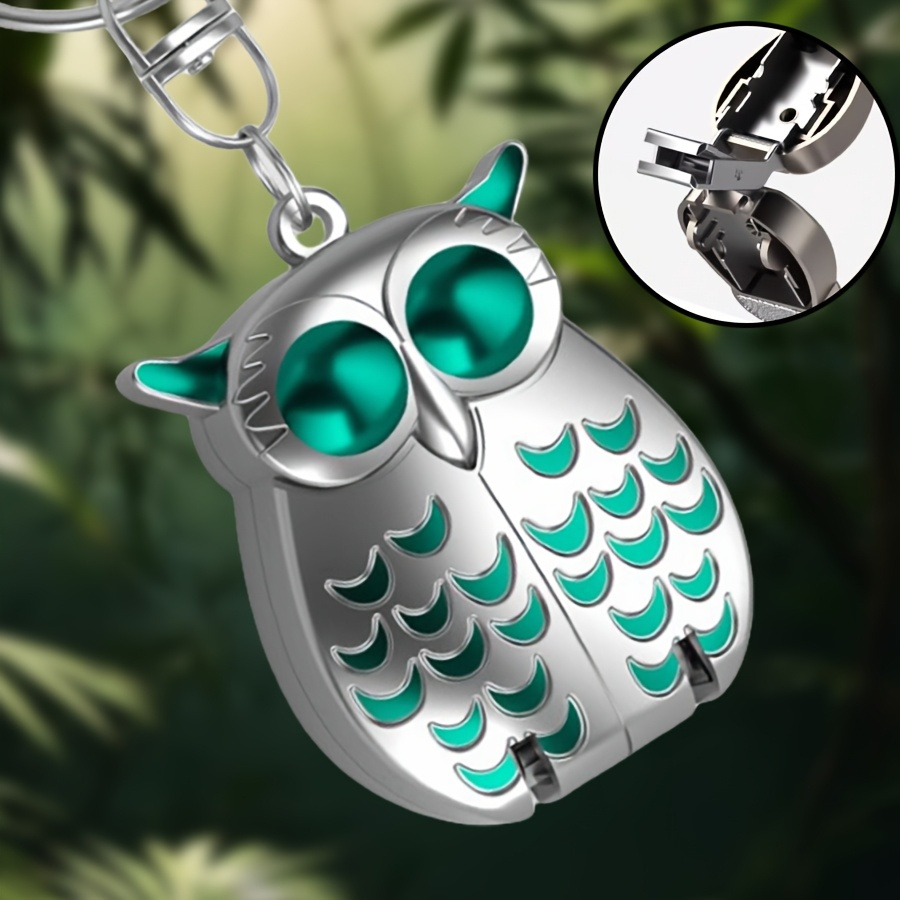 E-shop Edelstahl-Eulen-Nagelknipser, tragbarer klappbarer Mini-Schlüsselanhänger, Edelstahl-Nagelknipser, tragbarer Nagelknipser mit Deckel, geeignet
