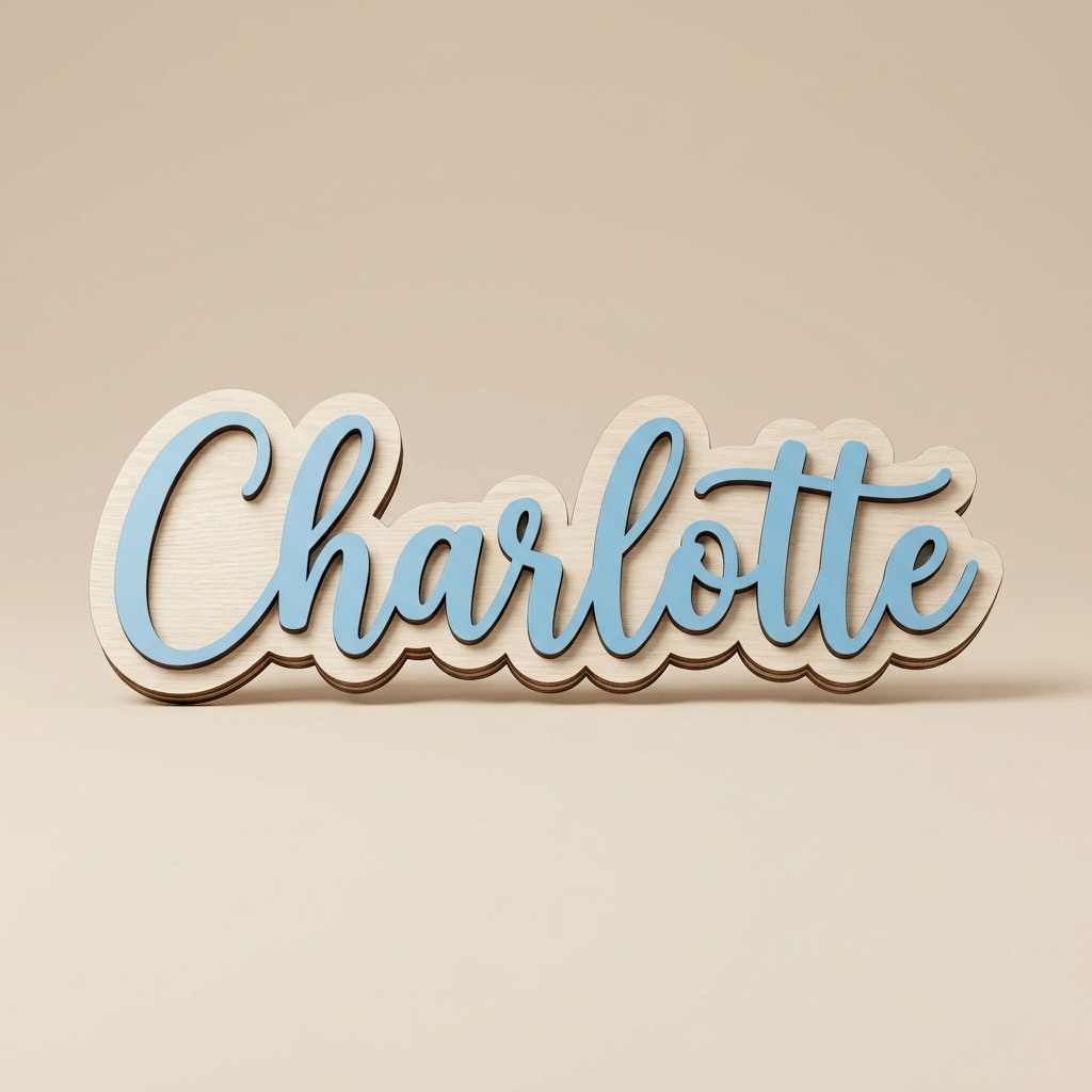 TEMU 1pc Custom Gallery Wall Layered Wooden Nameplate, Natural Plywood Custom Colored Letters