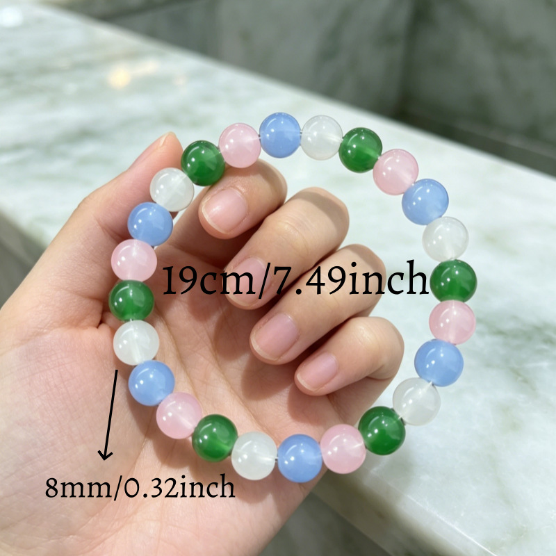 Multi-Element Glass Bead Bracelet, Versatile Everyday Accessory
