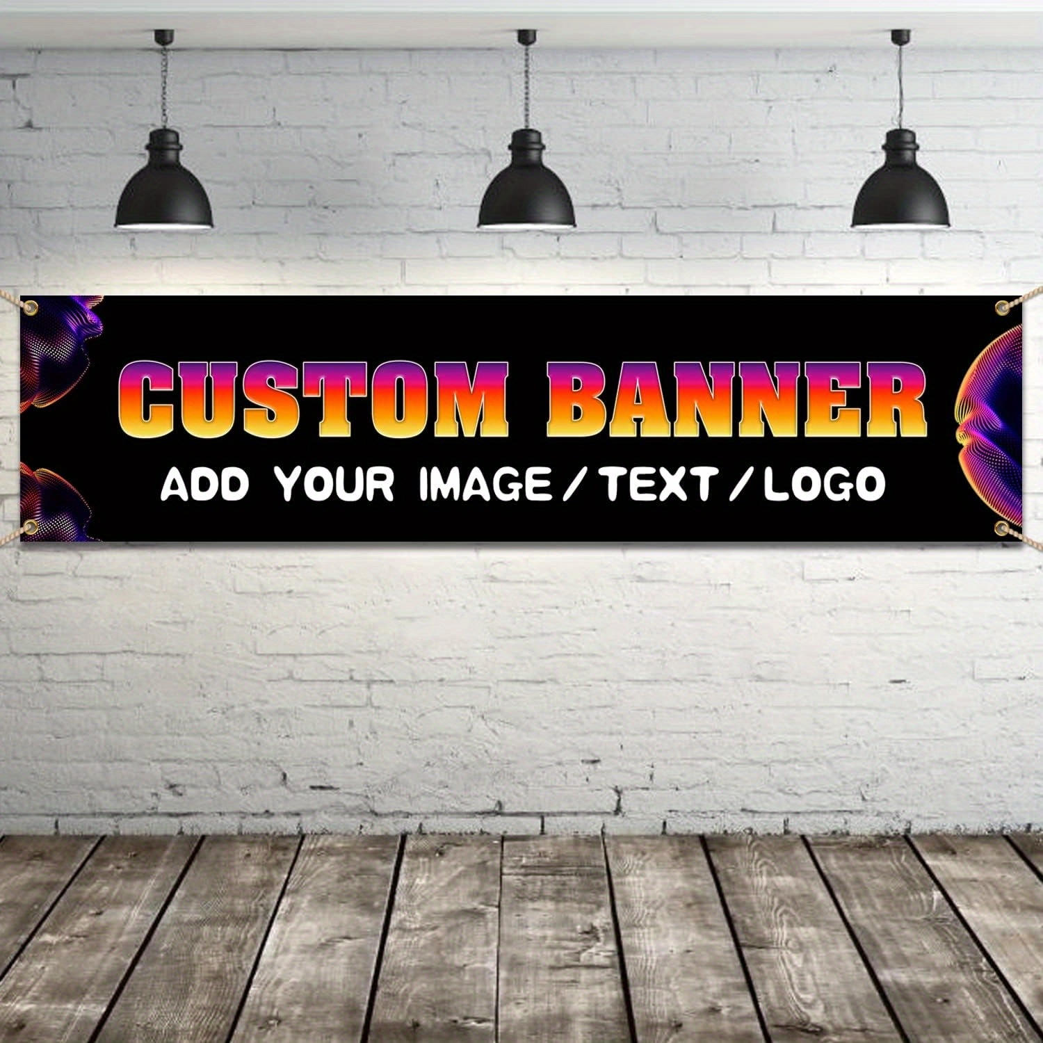 TEMU Customizable Polyester Banner - Colorful Text And Image Space, Ideal For Personalization, Suitable For Parties, Birthdays, Classroom Decor,