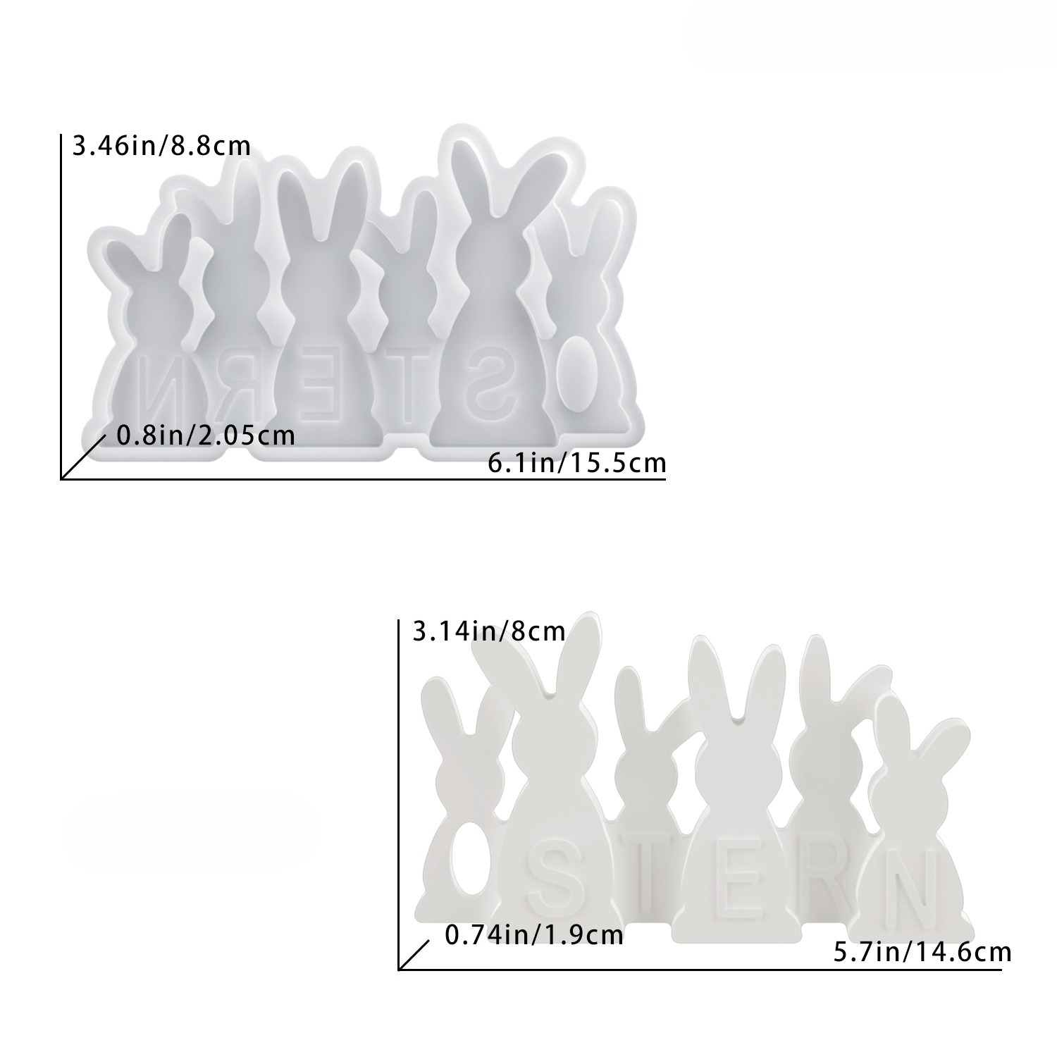 Resin Silicone Mold Diy Easter 6pcs Rabbit Figurine Mold, Plaster Concrete Casting Easter Bunny Figurine Mold, Suitable For Easter Decoration Figurine Mold