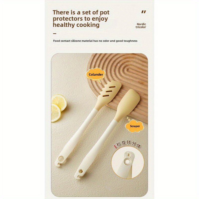silicone clip detachable kitchen grilling tongs steak flipping tongs heat resistant high temperature   one tongs and noodle clip Product details 5