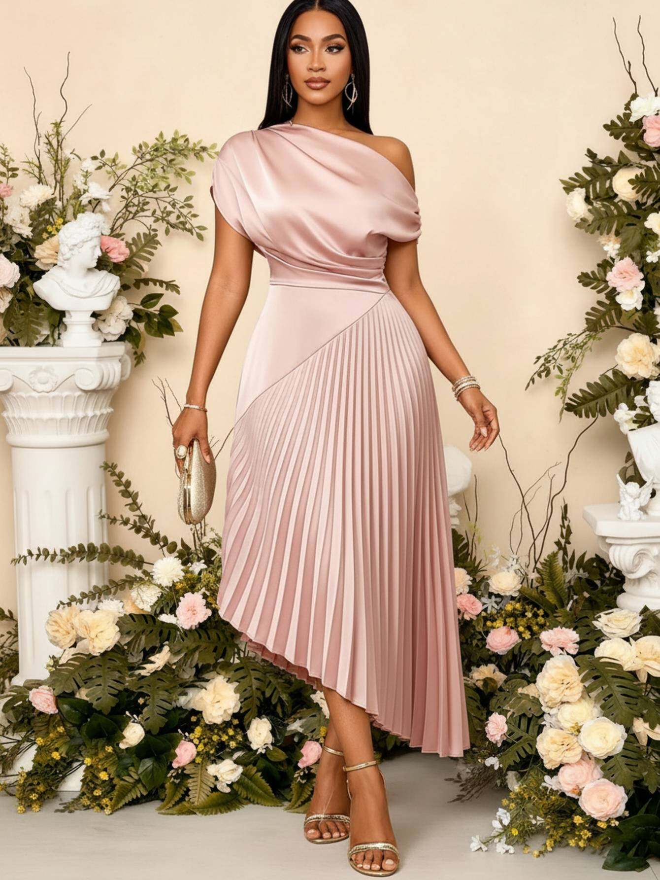 temu party dresses Women's Elegant Formal Party dress - Long Evening Gown with Waist  Definition, Flattering Fit for Prom, Wedding, Gala