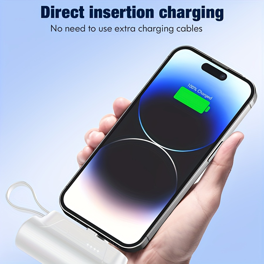 

Portable Charger, Mobile Power, 8000mah Compact Portable Cell Phone Charger, 5v3.1a Rapid Charger, Built-in Type- Cable And Cell Phone Holder, Cute Battery Pack For Iphone And Phones, Christmas Gifts