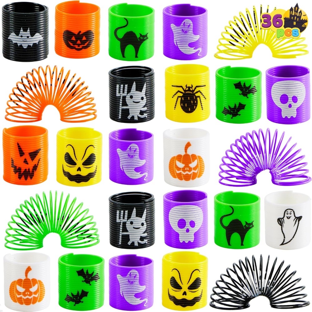 36pcs Syncfun Mini Toys For Kids - Multicolor Coil Stress Toys Suitable For Halloween Party Favors, Classroom Prizes, Trick Or Treat Fillers, Mini Spring Coils For Classroom Games & Stress Gifts