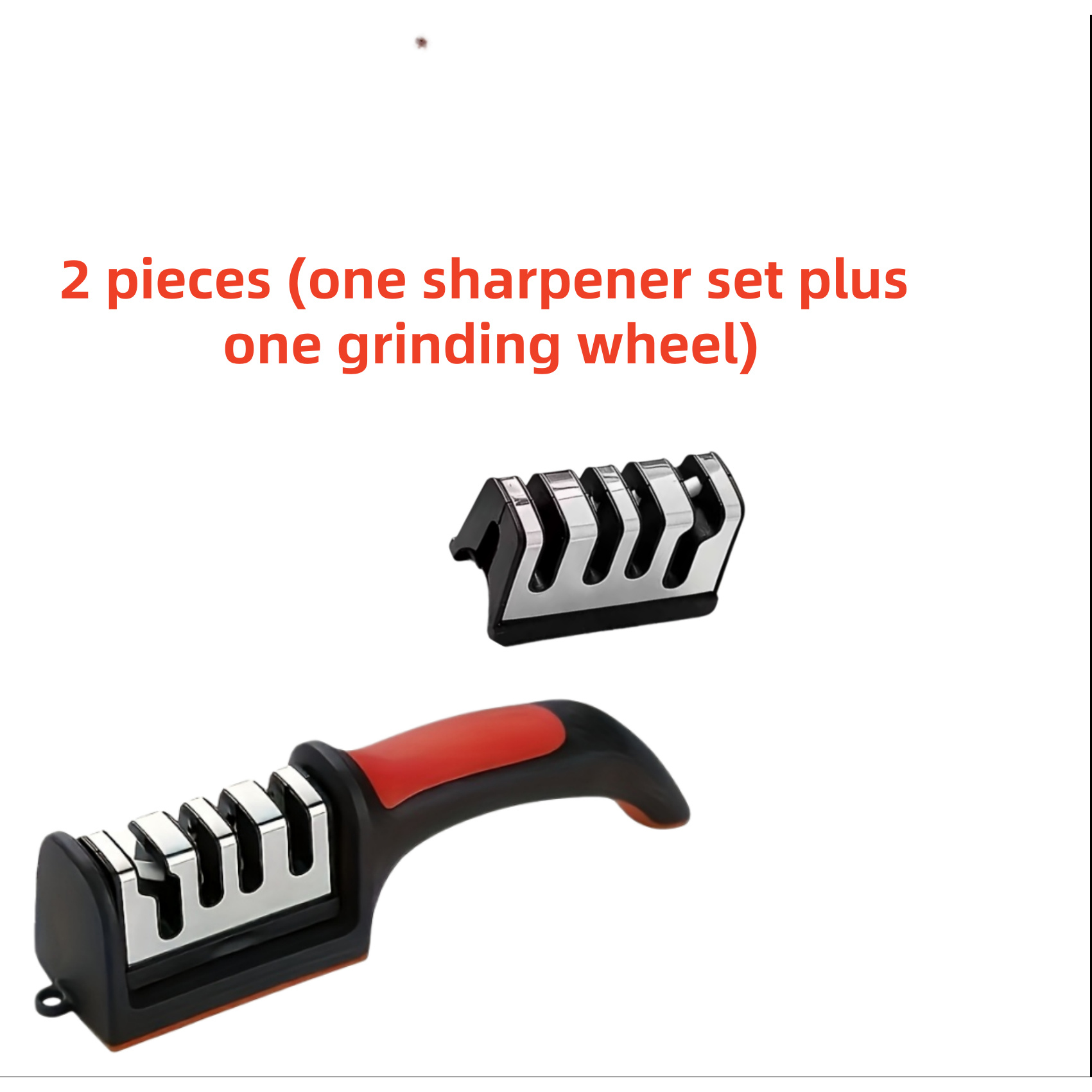 TEMU 2pcs Set (1 Manual Sharpener + 1 Grinding Wheel) Manual Sharpener, 4-stage Sharpening Tool, With Plastic Handle, For Repairing, Trimming, And
