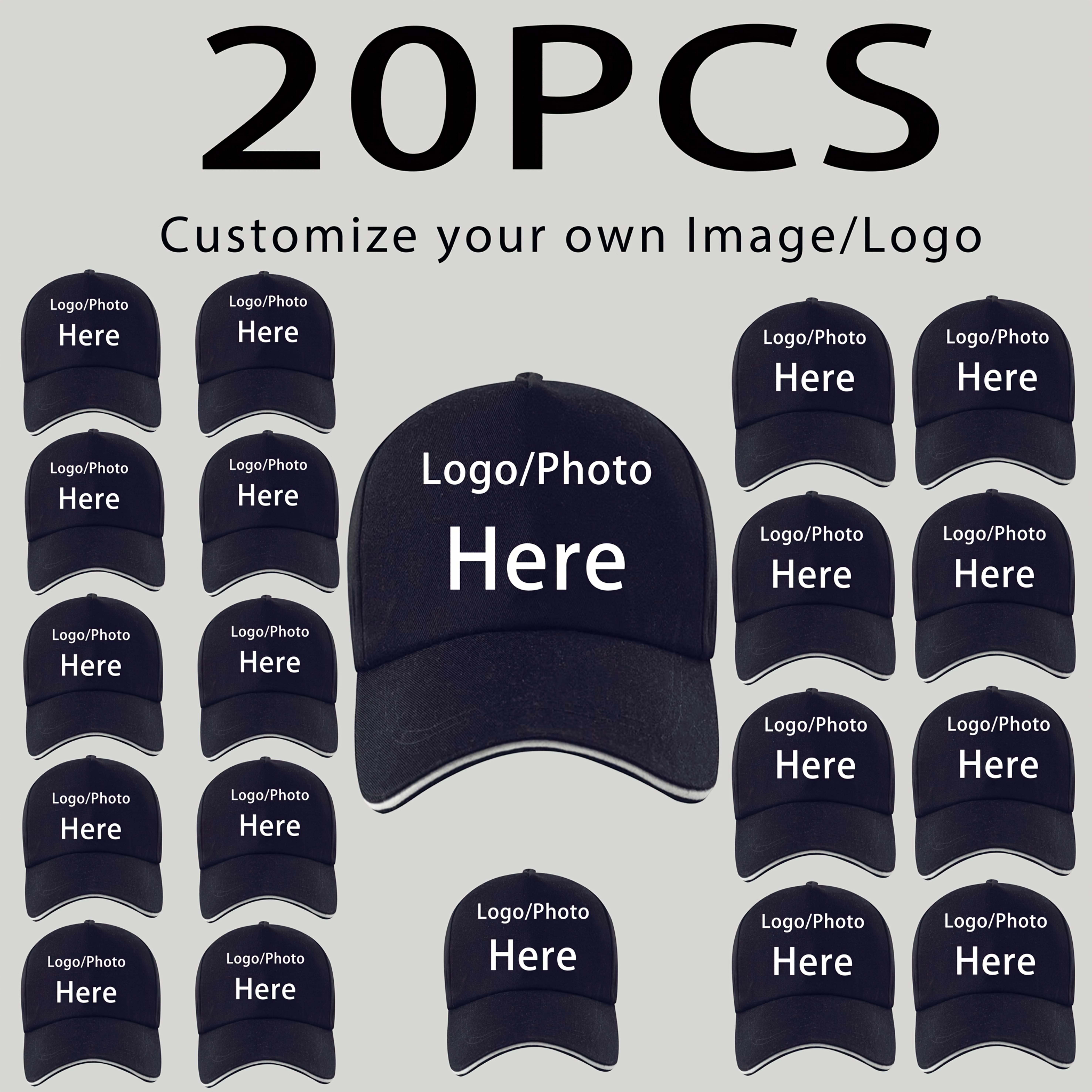 TEMU 20 Pack Blank Baseball Caps For Customization- Personalized Text/logo Dad Hats W/ Adjustable Snapback| Bulk Unisex Sports Team Caps, Breathable