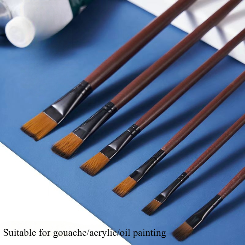 6 Sets Gouache Watercolor Nylon Wool Brushes Acrylic & Paint Brushes