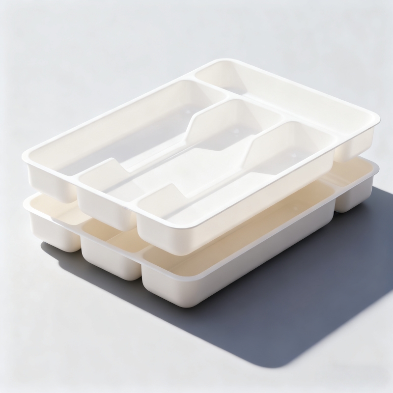 TEMU 2pcs Plateau de Rangement pour Tiroir, Organisateur de Vaisselle à 4 Compartiments, Rangement pour Tiroir de Cuisine, Convient pour