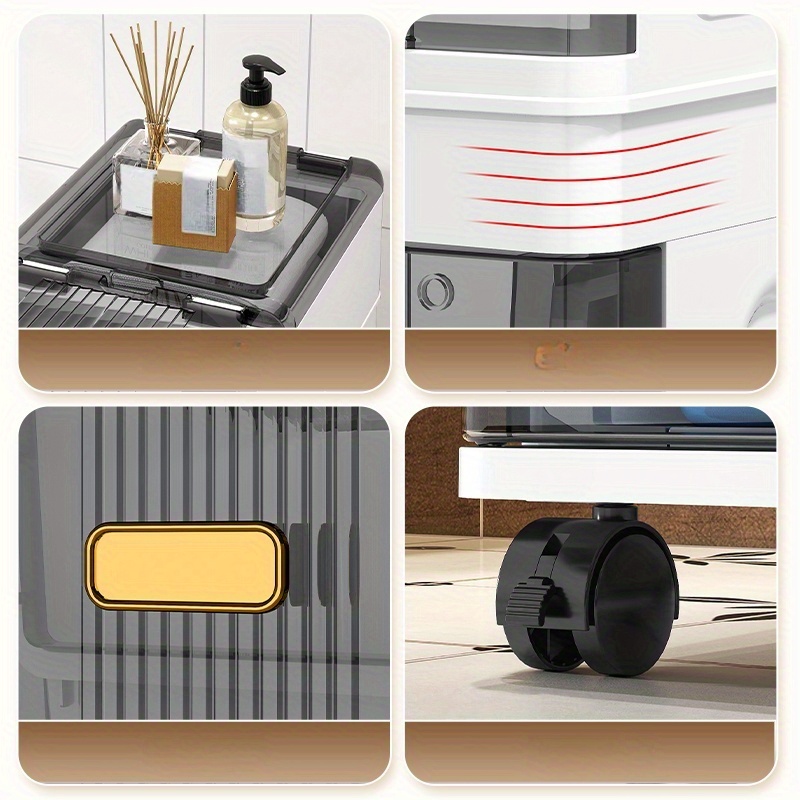 1   armário de armazenamento para   estreitos, armário impermeável para banheiro, prateleira de armazenamento para cozinha com tampa detalhes 6