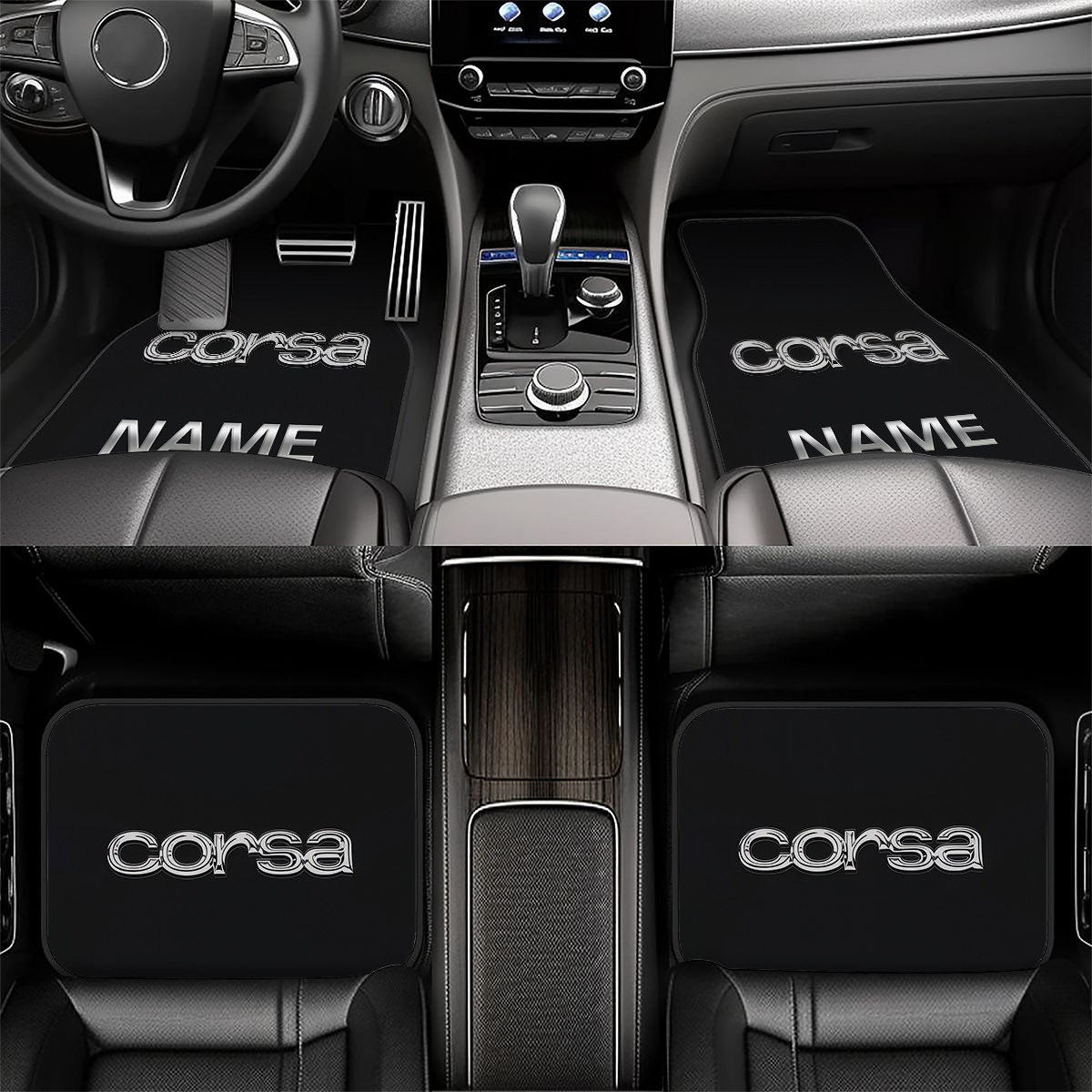 TEMU Customizable 4pcs Car Floor Mats, Printed , Featuring A Personalized Design. Easy To Clean, Stylish, Suitable For Cars, Trucks, And Suvs,