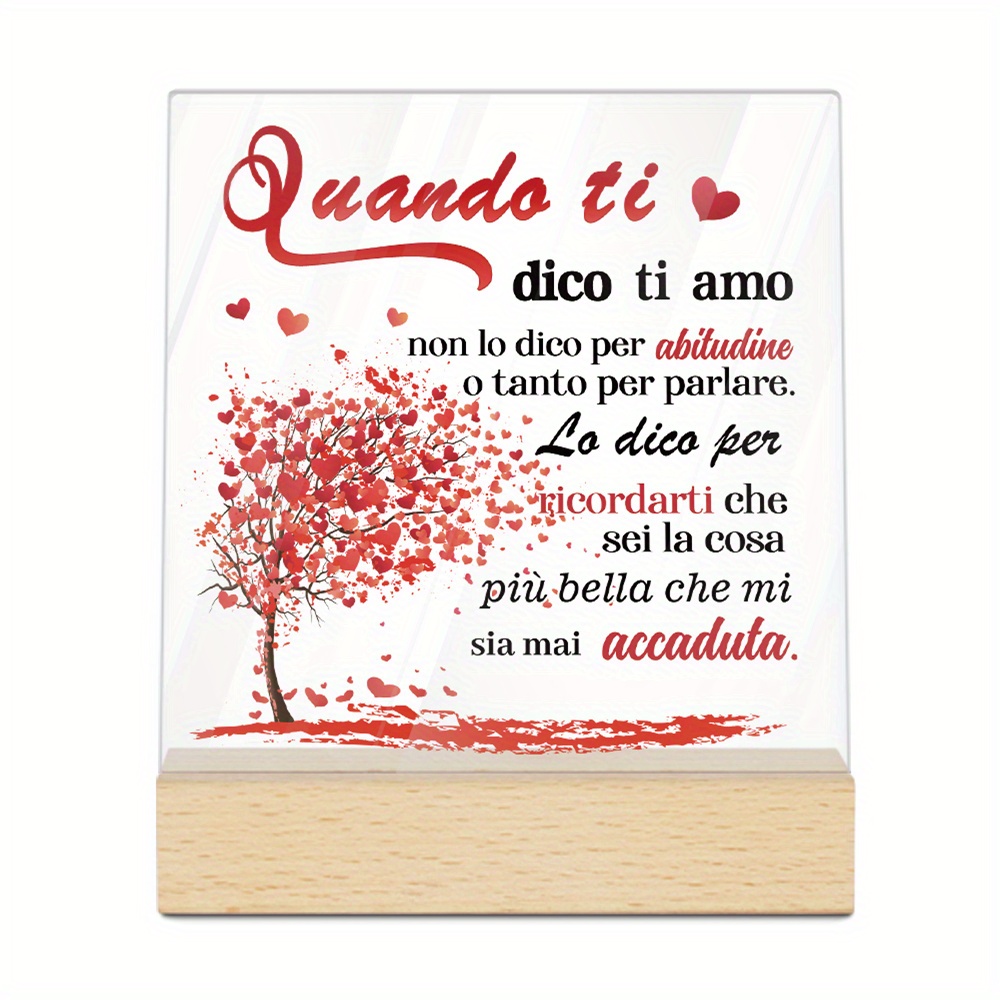 TEMU Decorazione da tavolo con acrilico Putuo Decor 1pezzo con base in legno, dico che ti amo, non lo dico per abitudine o solo per , decorazione da