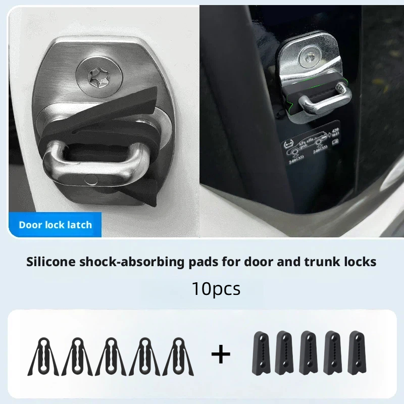 TEMU 10pcs Pieces Of Silicone, Force Relief Arm, Door Shock Absorption Cushion, Car Door Lock Buckle, Protective Cover, Protective Pad, Silent Door
