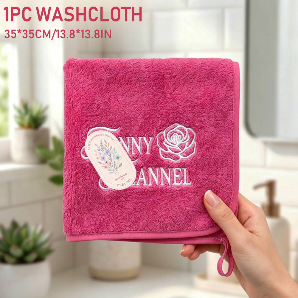 TEMU 1pc Women's Intimate Cleansing Wipe, Washcloth, Beautifully Embroidered Design, Women's Holiday Gift, Fun Gift, Made Of Microfiber,