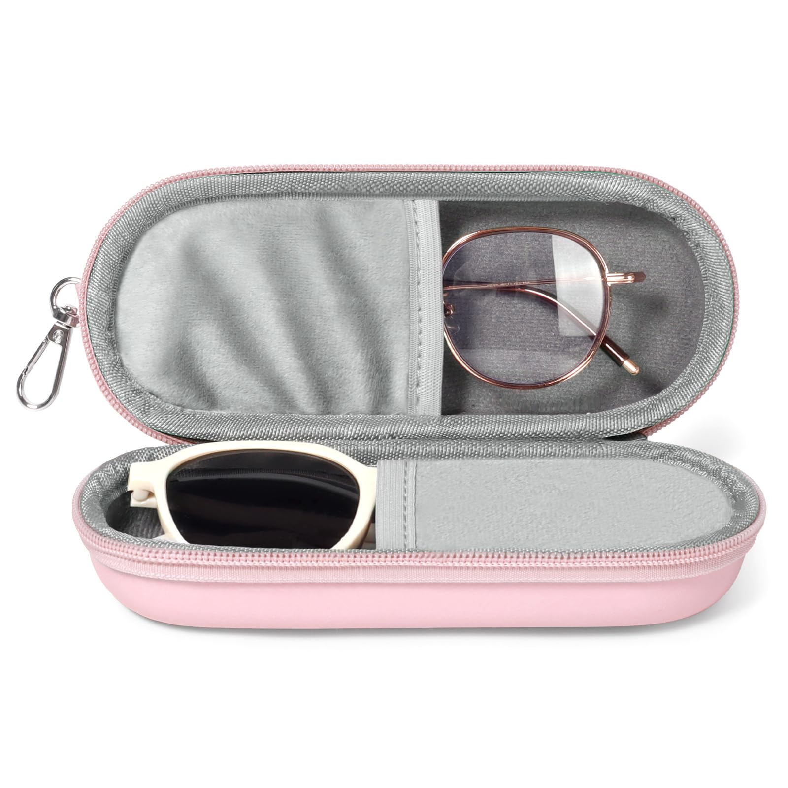 TEMU Double Eyeglasses Case, Glasses Organizer With Zipper Closure, Eyewear Storage Box For Men Women