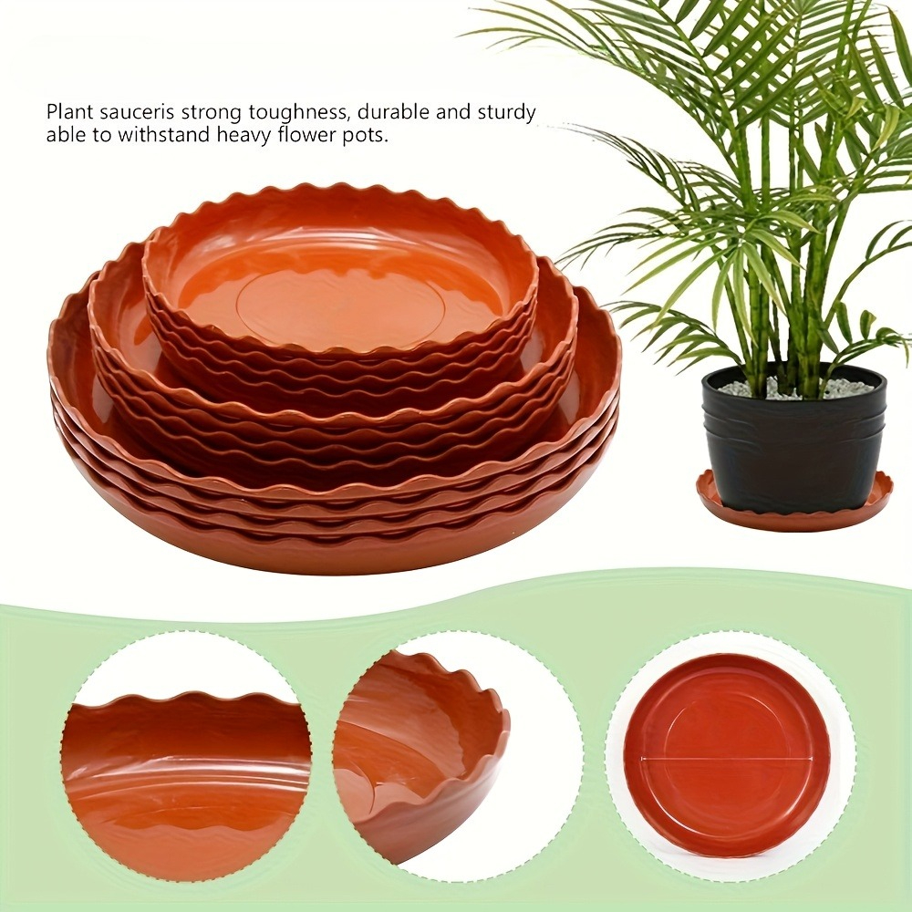 9pcs durable heavy duty pp round   pots red suitable for indoor and outdoor plants drip tray containers