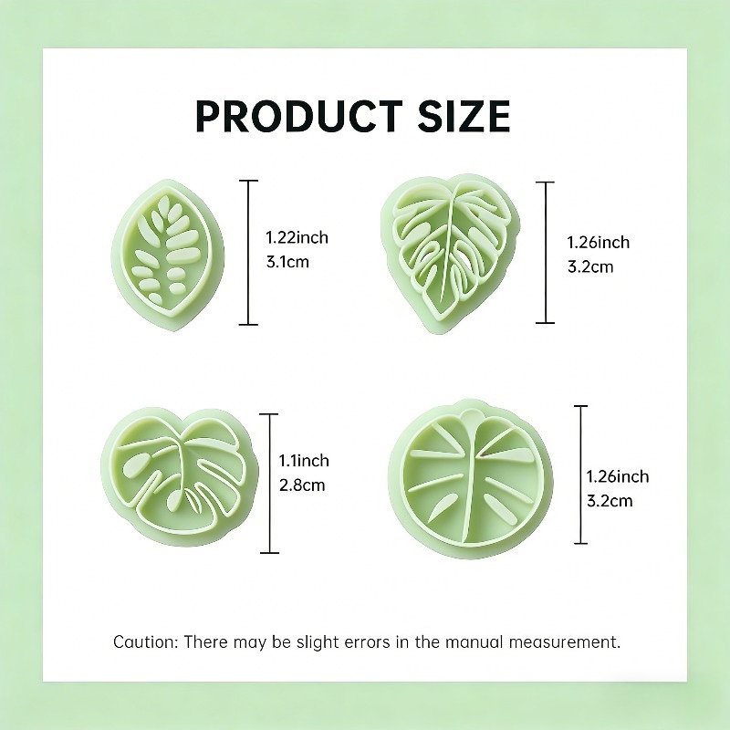 TEMU 4pcs Spring And Autumn Leaf-shaped Clay Cutters - For Making Clay Jewelry - Gardening-inspired Tools