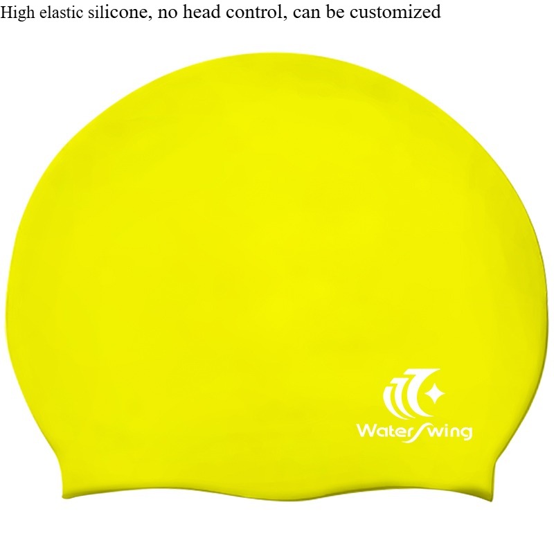 Solid Color Silicone Swim Cap for Adults