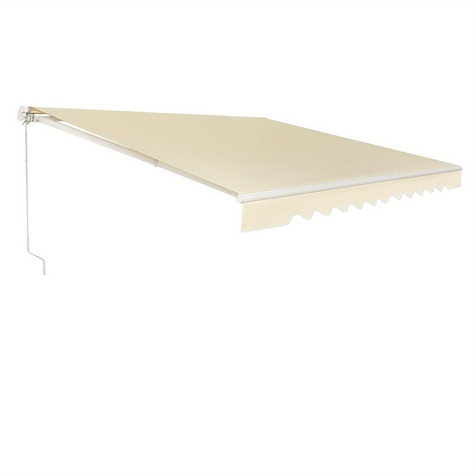 3.6 X 3 M Folding Awning, Outdoor Sunshade Canopy With Manual Crank & Aluminum Structure, Adjustable From 40° To 100° For Deck, Porch, Or Balcony