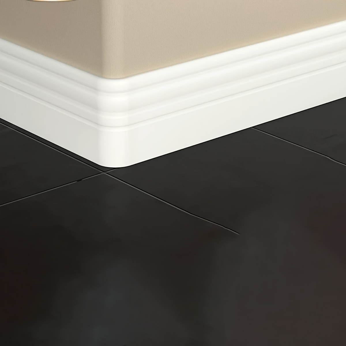 Image of 1pc Peel-and-stick Self-adhesive Baseboard Trim - And , Effortless Wall Edge Finishing For Home Decor