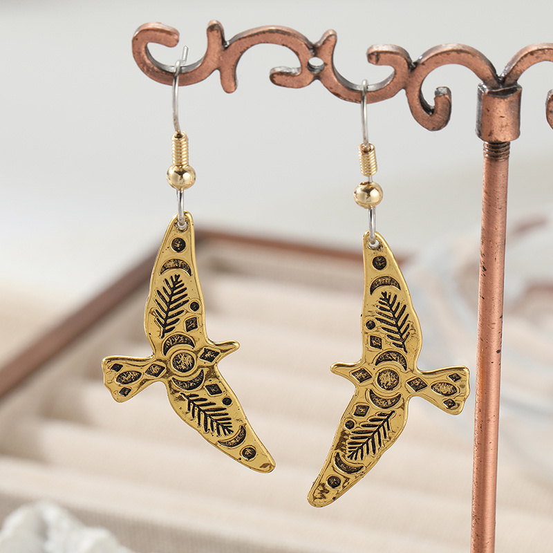 TEMU Boucles d'oreilles pendantes mignonnes d'oiseau de style ethnique, adaptées en vacances de style bohème tribal, bijoux de fête pour et comme