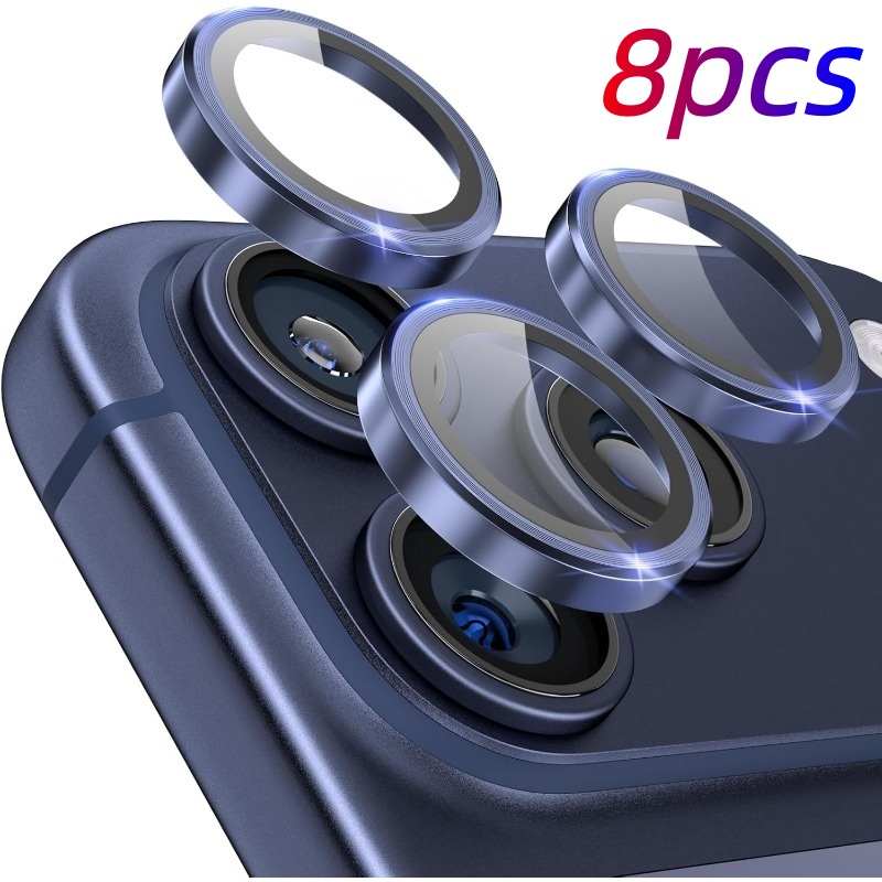 8-pack Camera Lens Protector For Iphone 17 Pro Max, 16, 15, 14 Pro Max, 16plus | High Definition Tempered Glass Cover