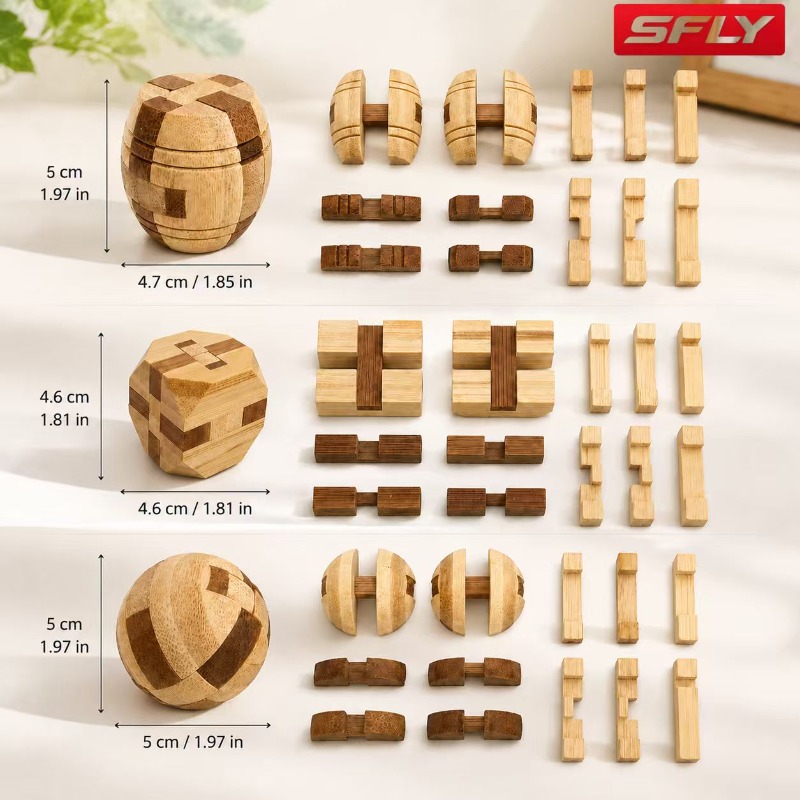 Lu Ban Lock Puzzle 3D Brain Teaser Toy
