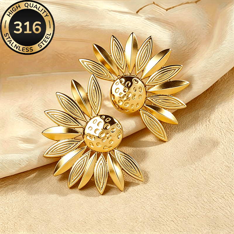 TEMU Pendientes de Acero Inoxidable Estilo Ins con , Pendientes de Vintage para Mujer, Accesorios de Lujo , Pendientes de Acero Inoxidable, Lujo