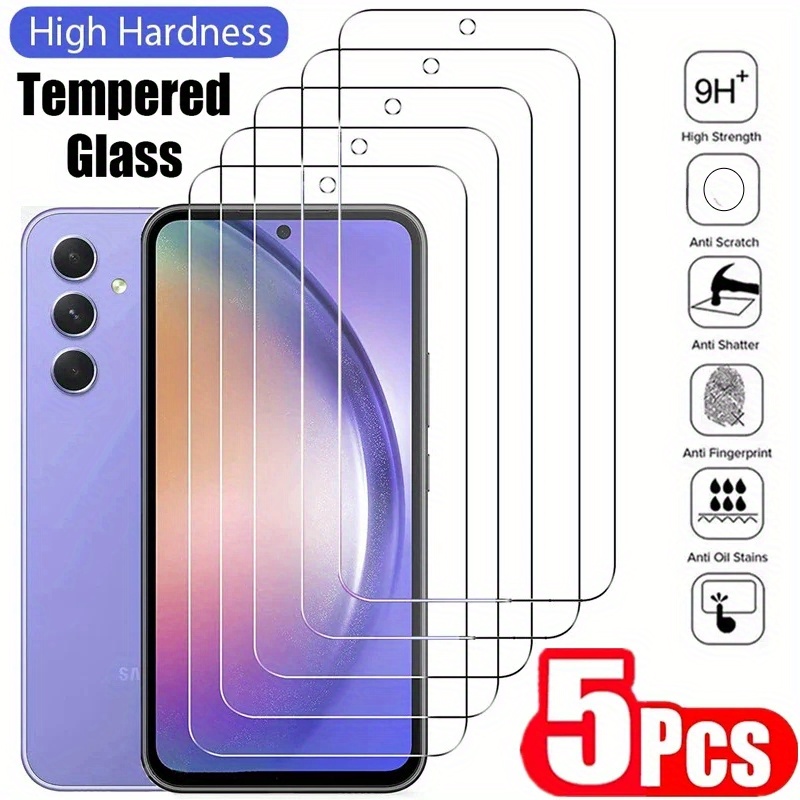 

5pcs Tempered Glass For A51 A52 A53 A54 A55 5g Screen Protector Transparent