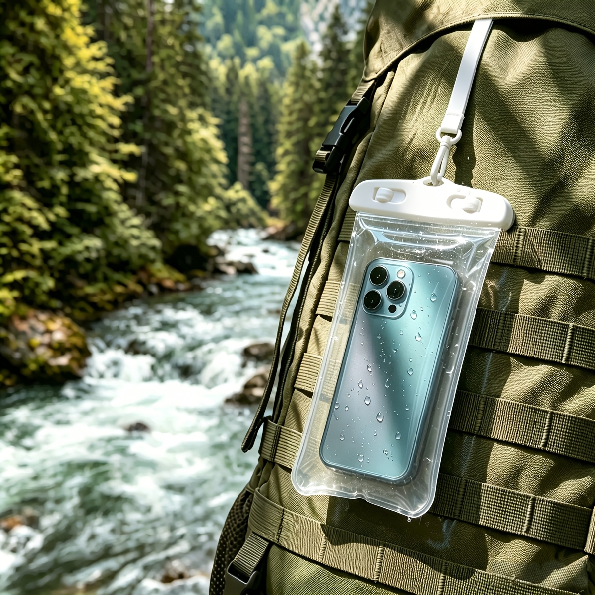 TEMU 1 pochette de téléphone IPX8 de haute qualité, sac étanche flottant transparent avec lanière, étui de téléphone à double verrouillage de haute