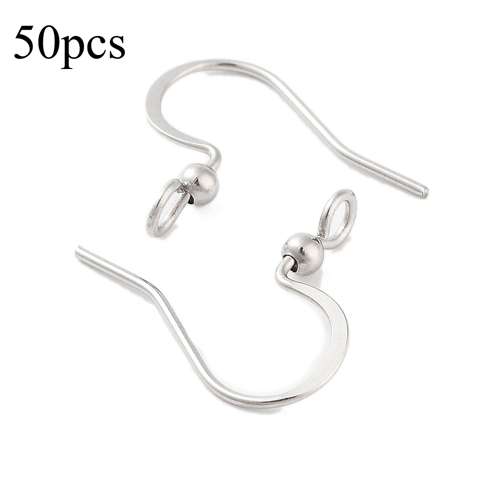 TEMU Pack Of 50 Earring Hooks Made From 316 Surgical Stainless Steel, Featuring A Horizontal Loop And Plated With 18k Golden, Earring Projects