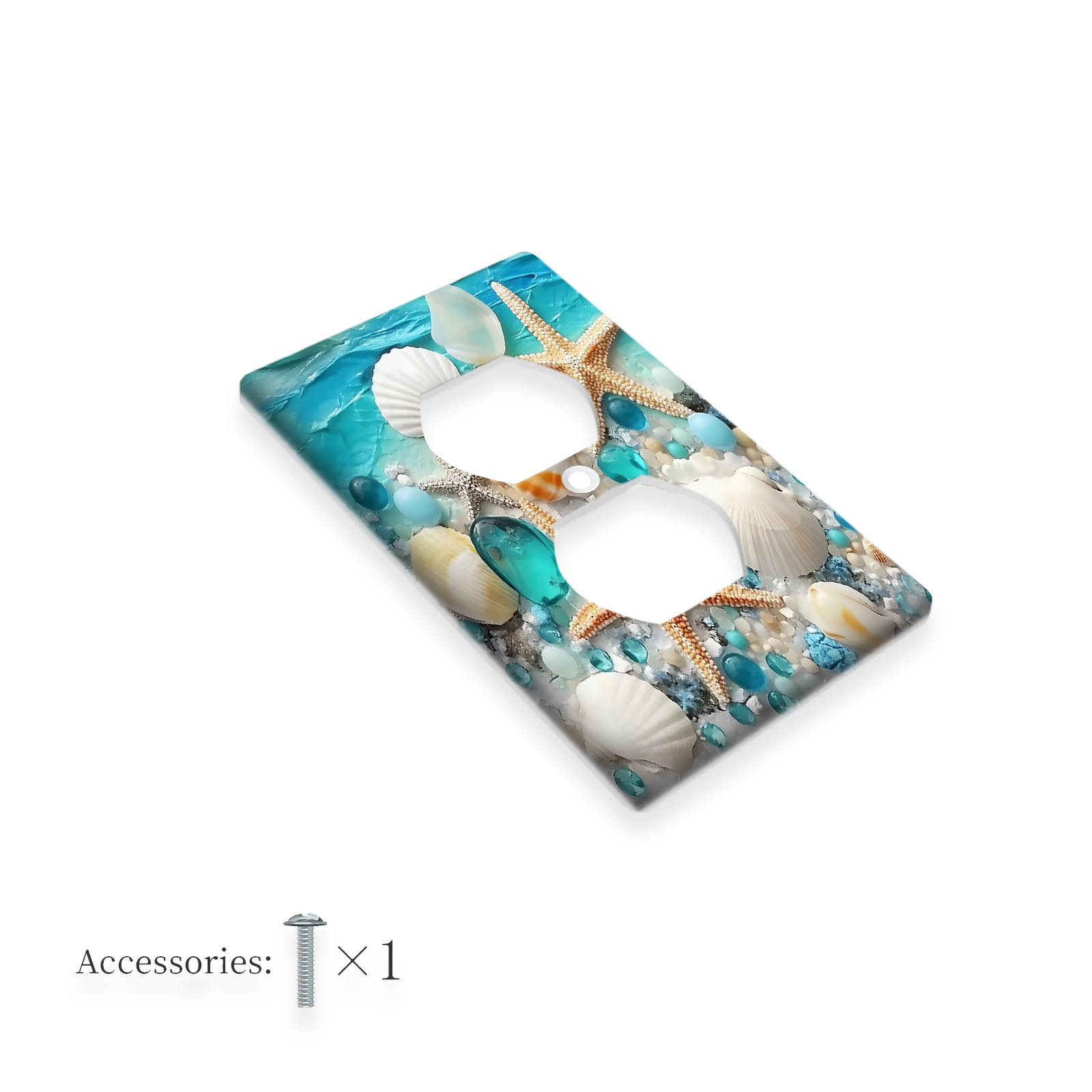 TEMU 1pc 1Gang/2Gang Étoile de mer Côtière Polycarbonate Thermoplastique | Couvercle de Interrupteur de Lumière Décoratif, Résistance à la Chaleur et