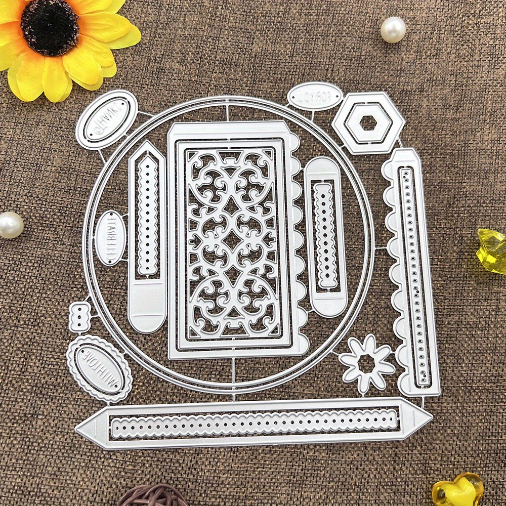 Set Di 5 Fustelle In Metallo Per Scrapbooking E Goffratura – Forma Sagomata In Acciaio, Dimensioni 10.7x13.9 Cm, Per Biglietti E Decorazioni Fai Da Te - 2