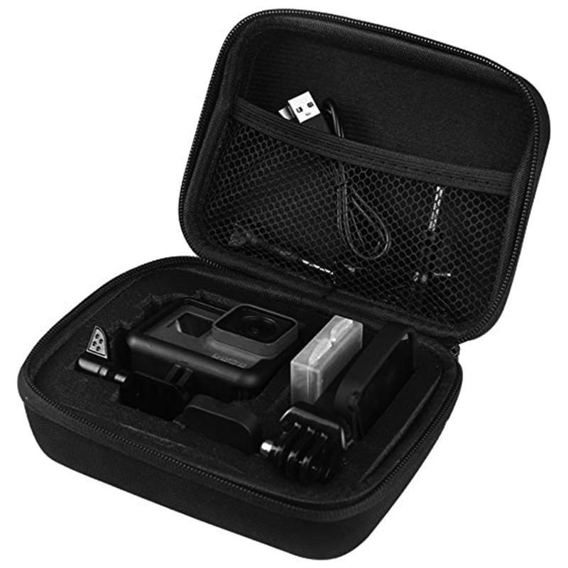 

1pc Eva Hard Shell Action Camera Storage Case - Shockproof Protective Travel Bag For Gopro Hero 12/11/10/9/8/5, Xiaomi Yi 4k, Sj4000, H9r - Black Accessory Organizer