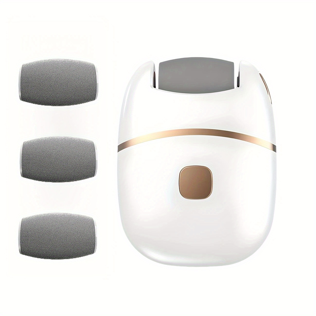 2025 New Foot Grinding, USB Rechargeable Metal Foot Grinding (Three Grinding Heads), Portable and Easy to Use, Light Beige Care, Suitable Cracked and Dry Light Beige, Fashion Pedicure Tools
